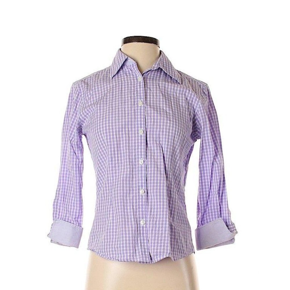 Brooks Brothers Purple Button Down Shirt Gingham